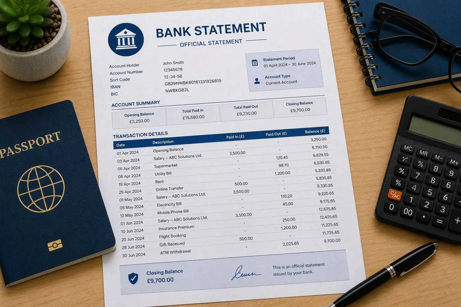 Bank Statements
