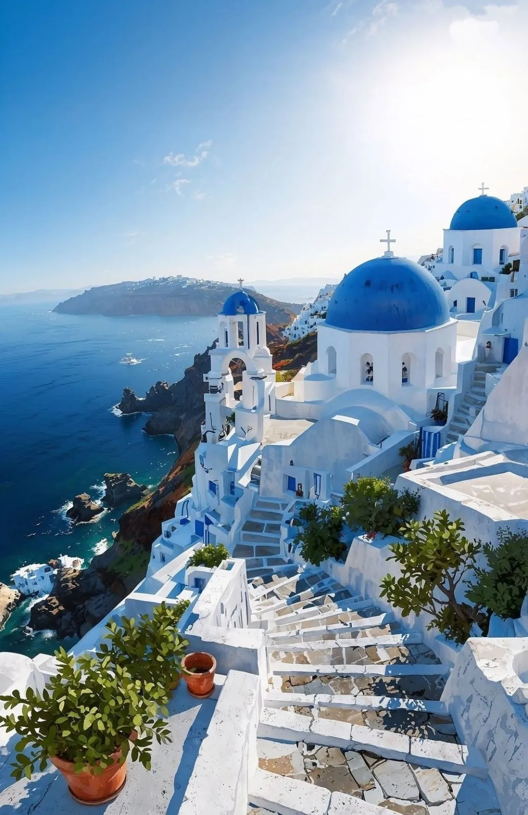 Santorini Greece blue domes